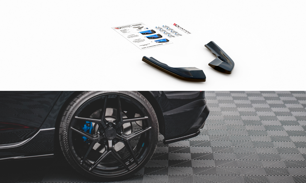 Heck Ansatz Flaps Diffusor V.1 für Volkswagen Golf R Mk8 Carbon Look