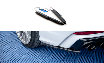 Heck Ansatz Flaps Diffusor für Audi A6 C8 S-Line schwarz matt
