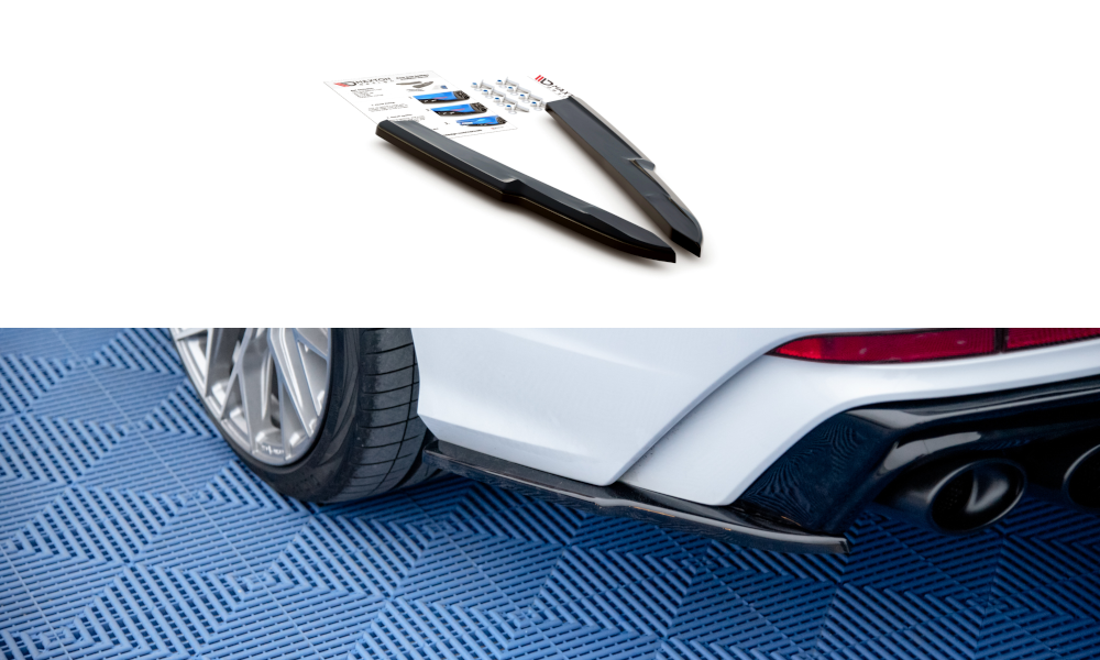 Heck Ansatz Flaps Diffusor für Audi A6 C8 S-Line schwarz Hochglanz