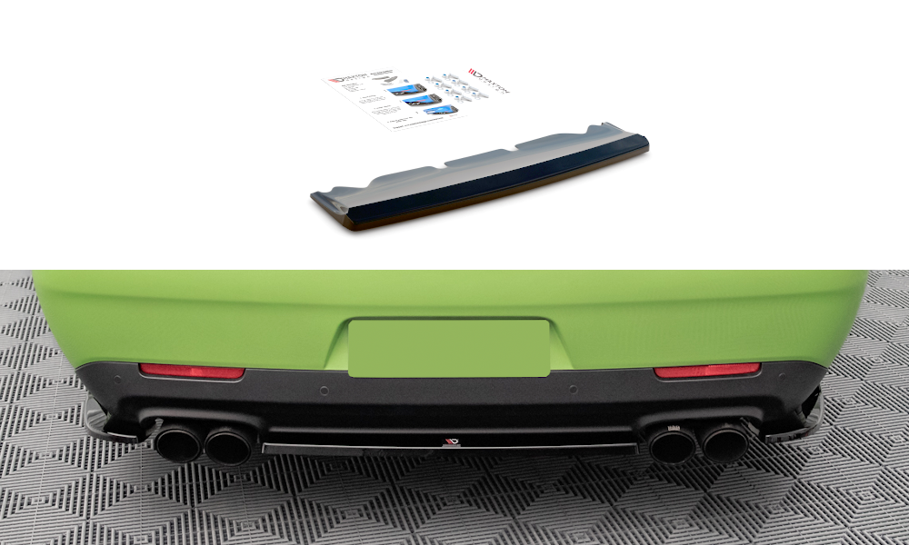 Mittlerer Diffusor Heck Ansatz für Dodge Challenger SRT Hellcat Mk3 schwarz Hochglanz