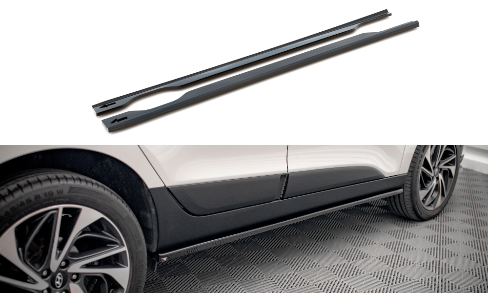 Seitenschweller Ansatz für Hyundai ix35 Mk1 schwarz matt