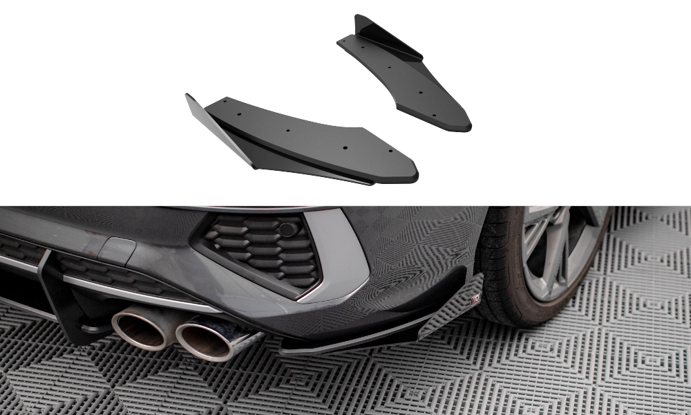 Street Pro Heck Ansatz Flaps Diffusor +Flaps für Audi S3 Limousine 8Y schwarz Hochglanz