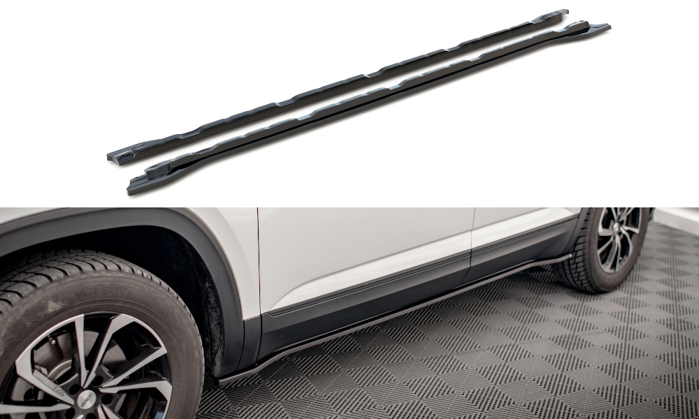 Seitenschweller Ansatz für Volkswagen Atlas Cross Sport schwarz Hochglanz