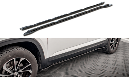 Seitenschweller Ansatz für Volkswagen Atlas Cross Sport schwarz matt