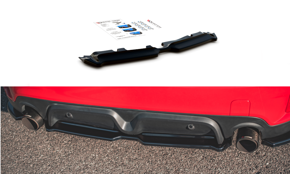 Mittlerer Diffusor Heck Ansatz für Mini Countryman Mk2 F60 JCW Carbon Look
