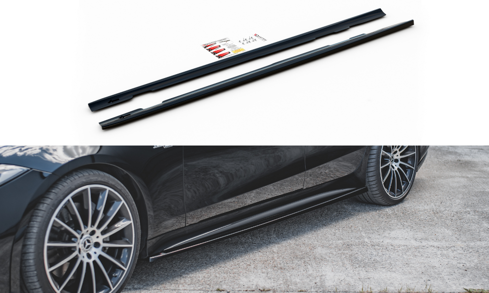 Seitenschweller Ansatz für Mercedes-Benz CLS AMG-Line / 53AMG C257 schwarz matt