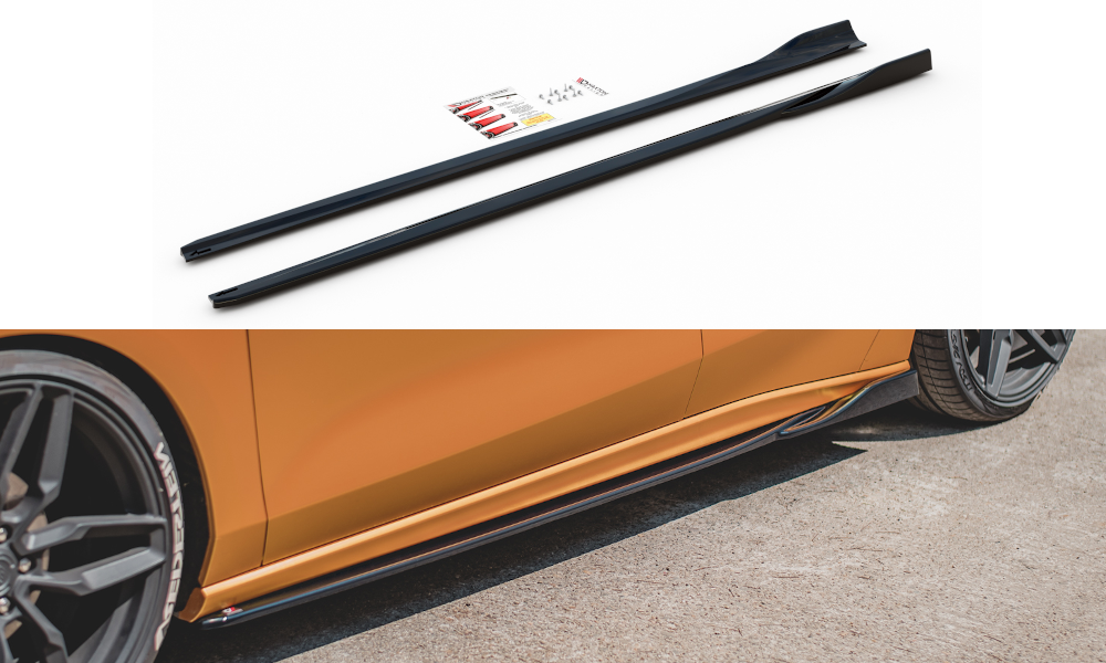 Seitenschweller Ansatz für V.4 Ford Focus ST / ST-Line Mk4 schwarz Hochglanz
