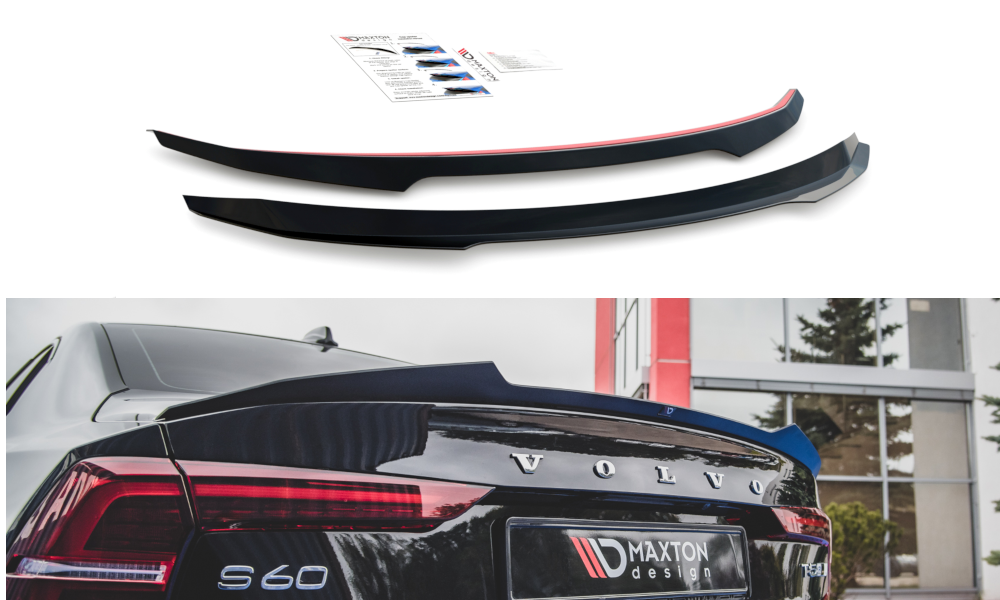 Spoiler CAP für Volvo S60 R-Design Mk3 schwarz Hochglanz