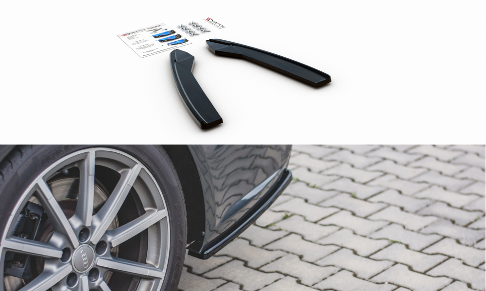Heck Ansatz Flaps Diffusor für Audi S6 / A6 S-Line C7 FL Carbon Look