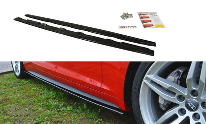 Seitenschweller Ansatz für Audi S5 / A5 S-Line F5 Coupe schwarz matt