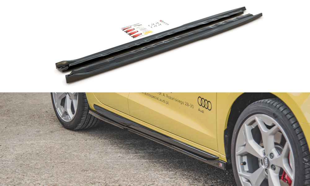 Seitenschweller Ansatz für Audi A1 S-Line GB Carbon Look