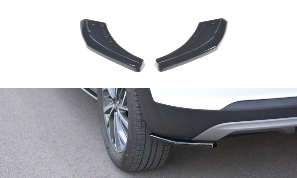 Heck Ansatz Flaps Diffusor für Hyundai Tucson Mk3 Facelift Carbon Look
