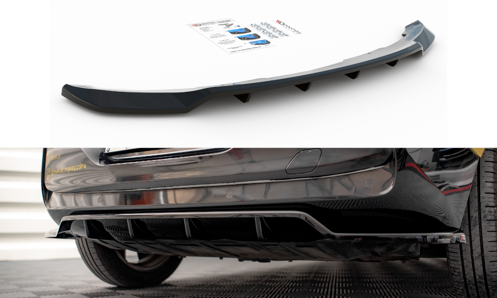 Mittlerer Diffusor Heck Ansatz DTM Look für BMW i3 Mk1 Facelift schwarz matt