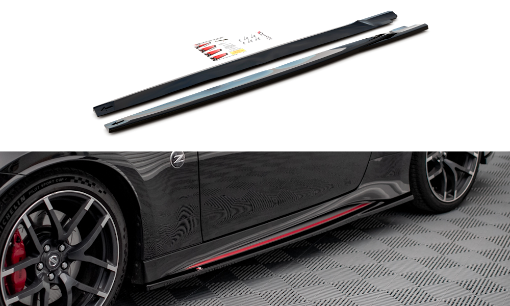 Seitenschweller Ansatz für V.2 für Nissan 370Z Nismo Facelift Carbon Look