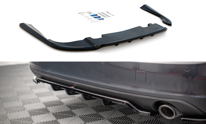 Mittlerer Diffusor Heck Ansatz DTM Look für Volvo V90 Mk2 schwarz Hochglanz