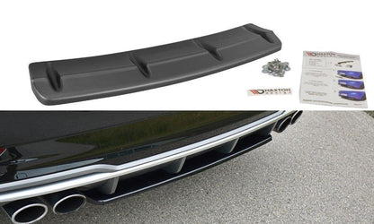 Mittlerer Diffusor Heck Ansatz für Audi S3 8V FL Limousine  schwarz matt
