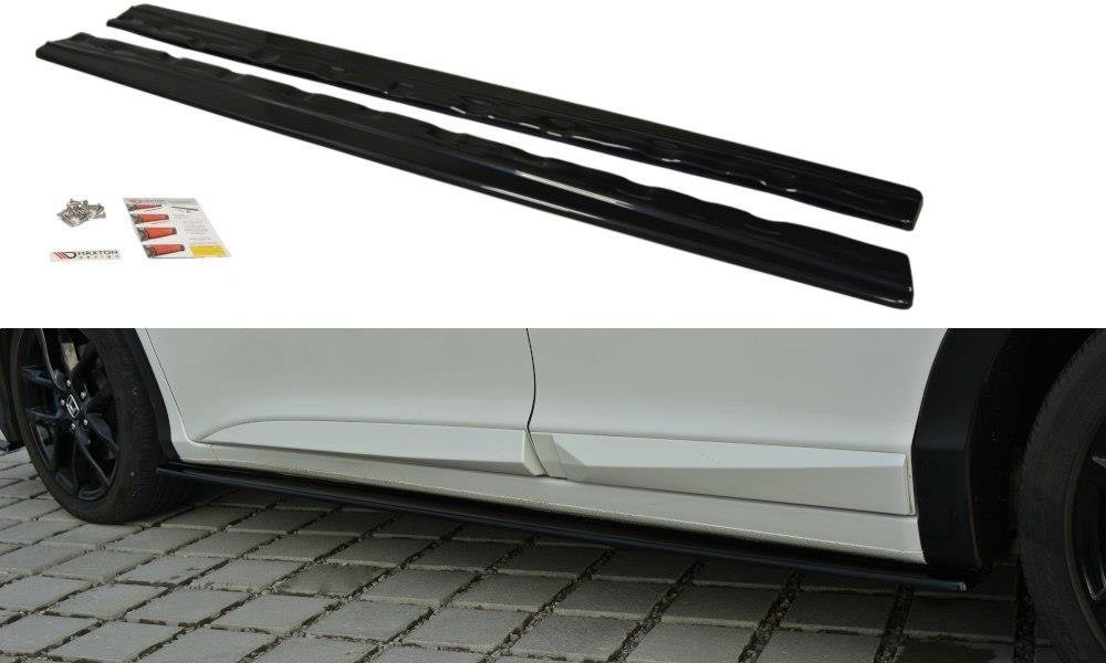 Seitenschweller Ansatz für Honda Civic Mk9 Facelift schwarz Hochglanz