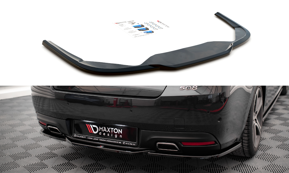 Mittlerer Diffusor Heck Ansatz für Peugeot 508 GT Mk1 Facelift Carbon Look