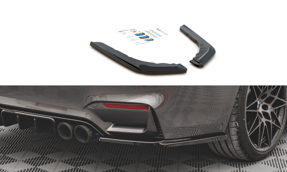 Heck Ansatz Flaps Diffusor V.2 für BMW M4 F82 schwarz matt