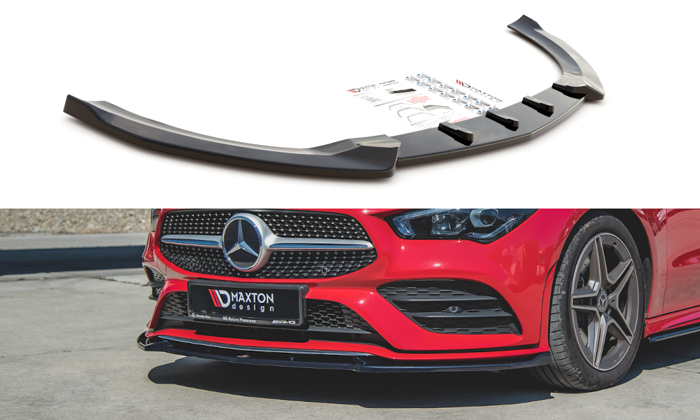Front Ansatz V.2 für Mercedes-Benz CLA A35 AMG / AMG-Line C118 schwarz Hochglanz