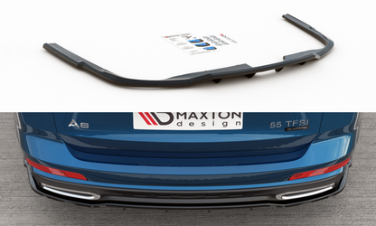 Mittlerer Diffusor Heck Ansatz DTM Look für Audi A6 S-Line Avant C8 schwarz matt