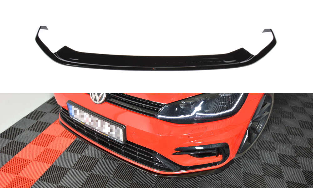 Front Ansatz V.7 für VW Golf 7 R / R-Line Facelift schwarz Hochglanz