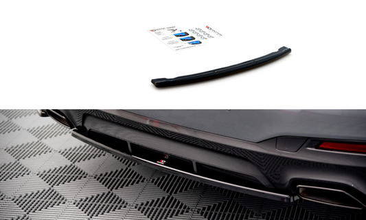 Mittlerer Diffusor Heck Ansatz für BMW 5er G30 Facelift M-Paket schwarz matt