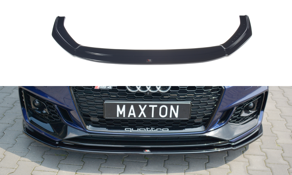 Front Ansatz V.2 für AUDI RS4 B9 schwarz Hochglanz