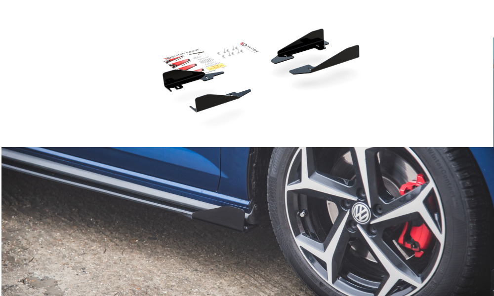 Side Flaps Volkswagen Polo GTI Mk6 schwarz Hochglanz