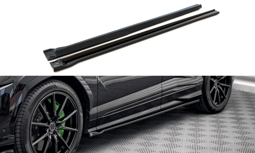Seitenschweller Ansatz für Lamborghini Urus Mk1 schwarz Hochglanz
