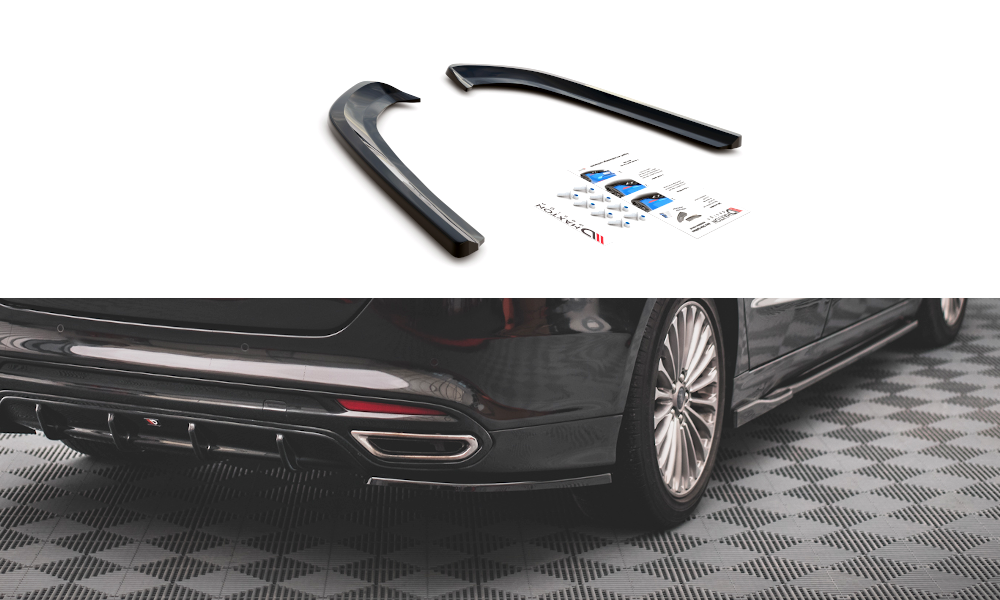 Heck Ansatz Flaps Diffusor für Ford Mondeo Mk5 schwarz matt