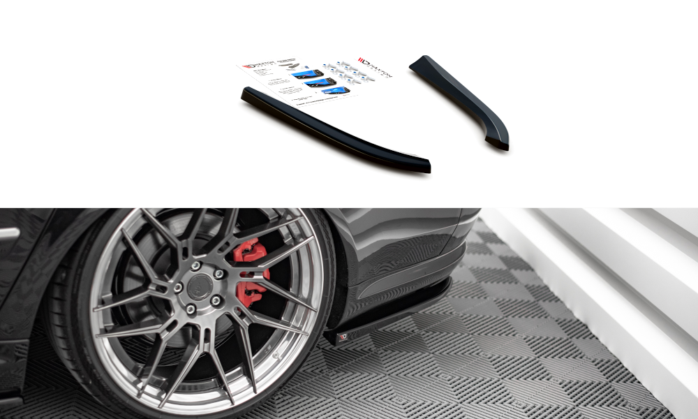 Heck Ansatz Flaps Diffusor für Audi S8 D3 schwarz matt