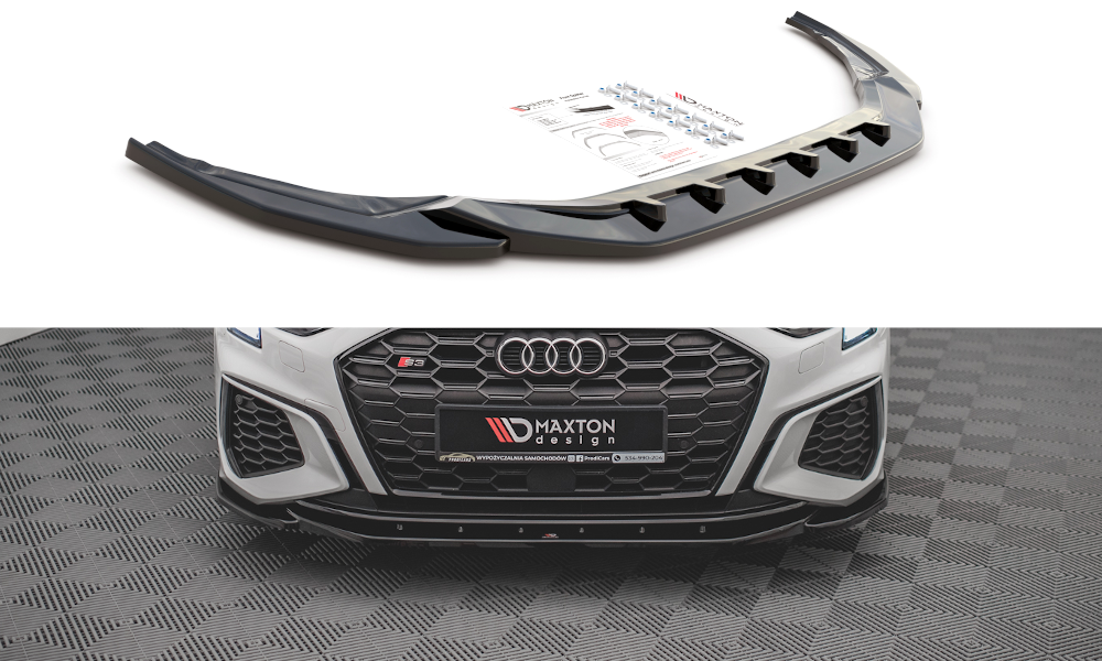 Front Ansatz V.4 für Audi S3 / A3 S-Line 8Y schwarz matt