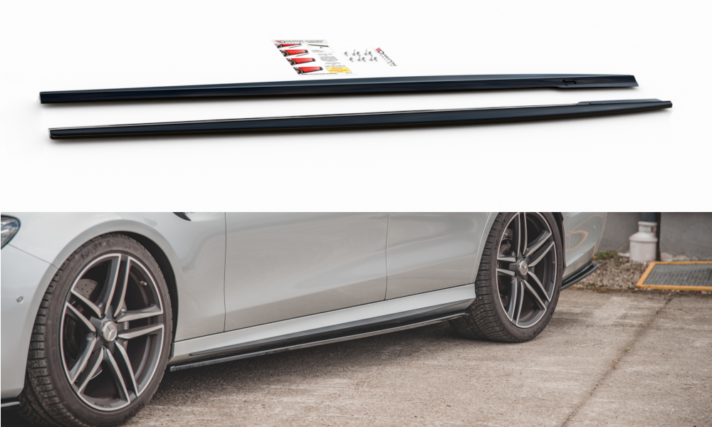 Seitenschweller Ansatz für Mercedes-Benz E63 AMG Kombi/Limousine S213/W213 schwarz matt