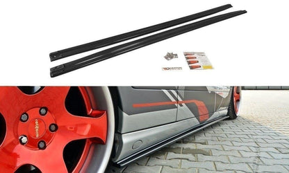 Seitenschweller Ansatz für MERCEDES CL-KLASSE C215 schwarz Hochglanz