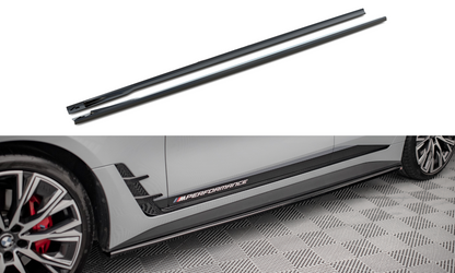Seitenschweller Ansatz für V.1 für BMW 4er Gran Coupe M-Paket G26 Carbon Look