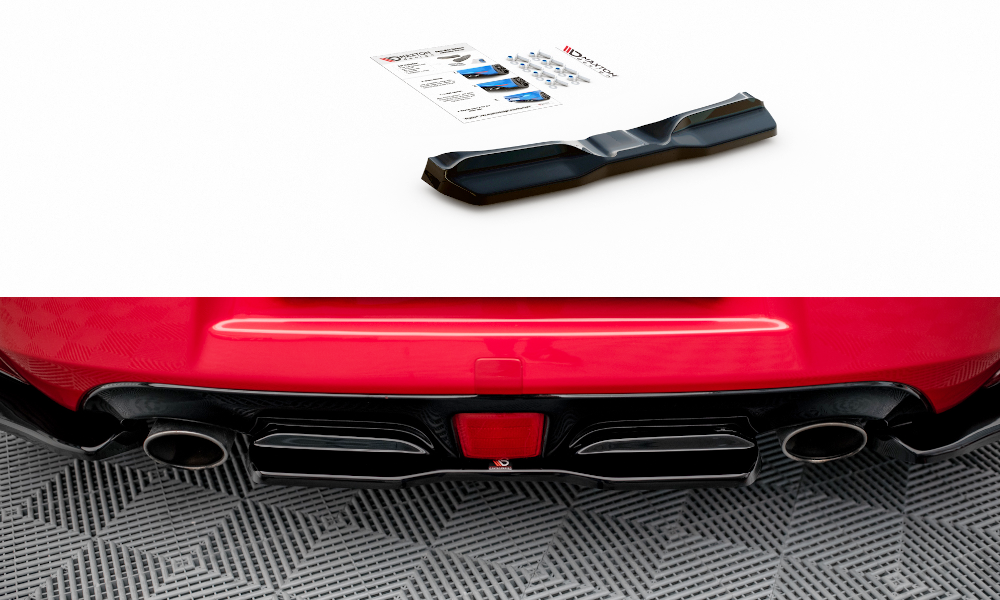 Mittlerer Diffusor Heck Ansatz V.2 für Nissan 370Z  Carbon Look
