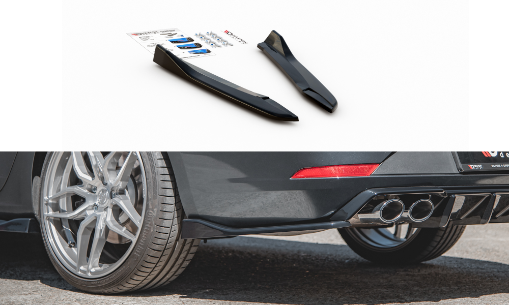 Heck Ansatz Flaps Diffusor V.3 für Seat Leon Cupra Mk3 FL Sportstourer schwarz matt