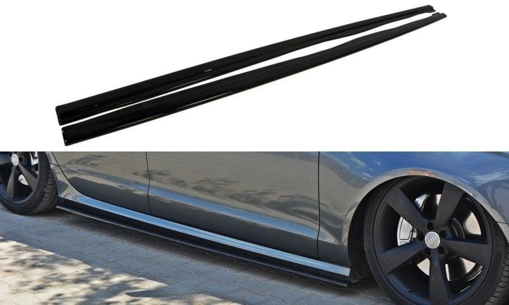 Seitenschweller Ansatz für Audi S6 / A6 S-Line C7  schwarz matt