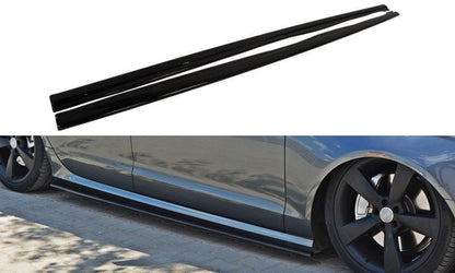 Seitenschweller Ansatz für Audi S6 / A6 S-Line C7  schwarz matt