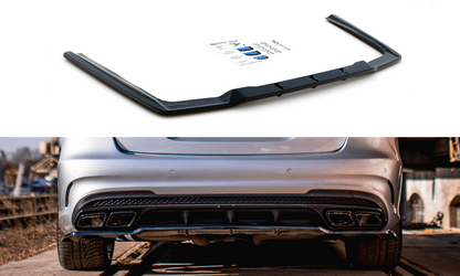 Mittlerer Diffusor Heck Ansatz DTM Look für Mercedes-Benz E63 AMG Limousine W212 Facelift Carbon Look