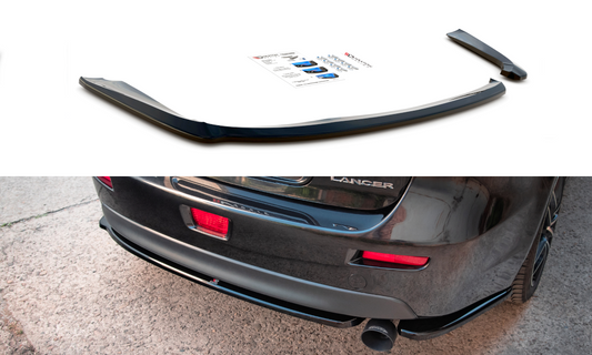 Heck Ansatz Flaps Diffusor für Mistubishi Lancer Sportback Mk8 schwarz matt