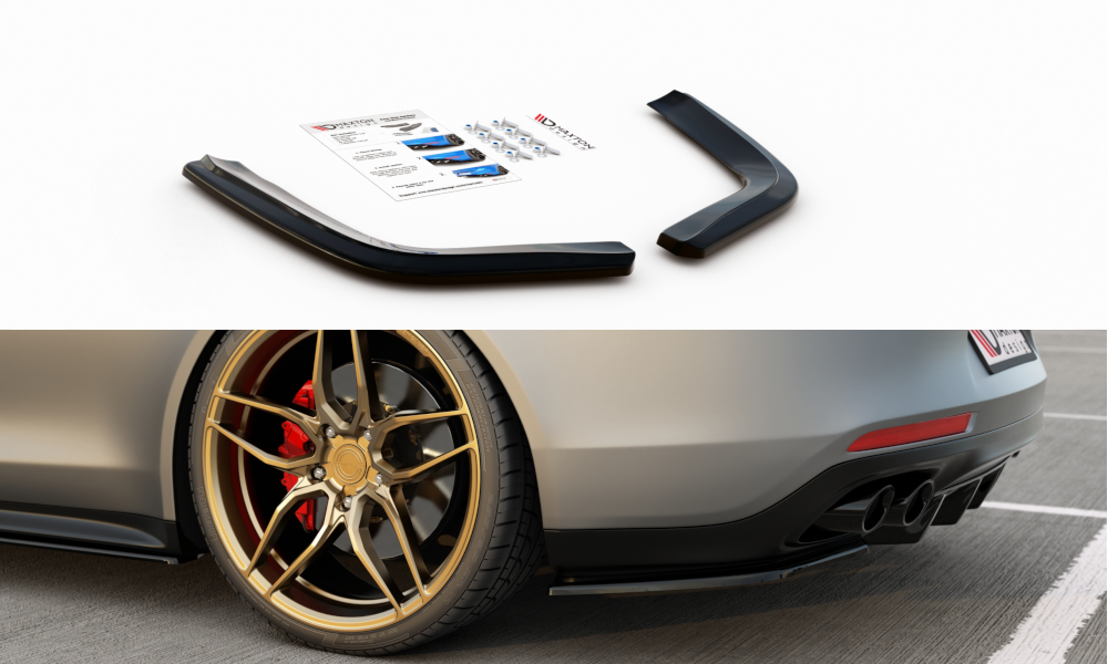 Heck Ansatz Flaps Diffusor für Porsche Panamera GTS 971 Carbon Look