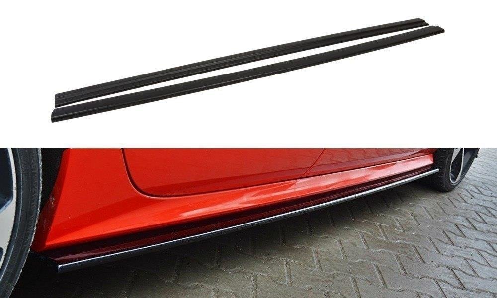 Seitenschweller Ansatz für Audi S7 / A7 S-Line C7 FL schwarz matt