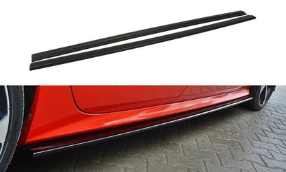 Seitenschweller Ansatz für Audi S7 / A7 S-Line C7 FL schwarz matt