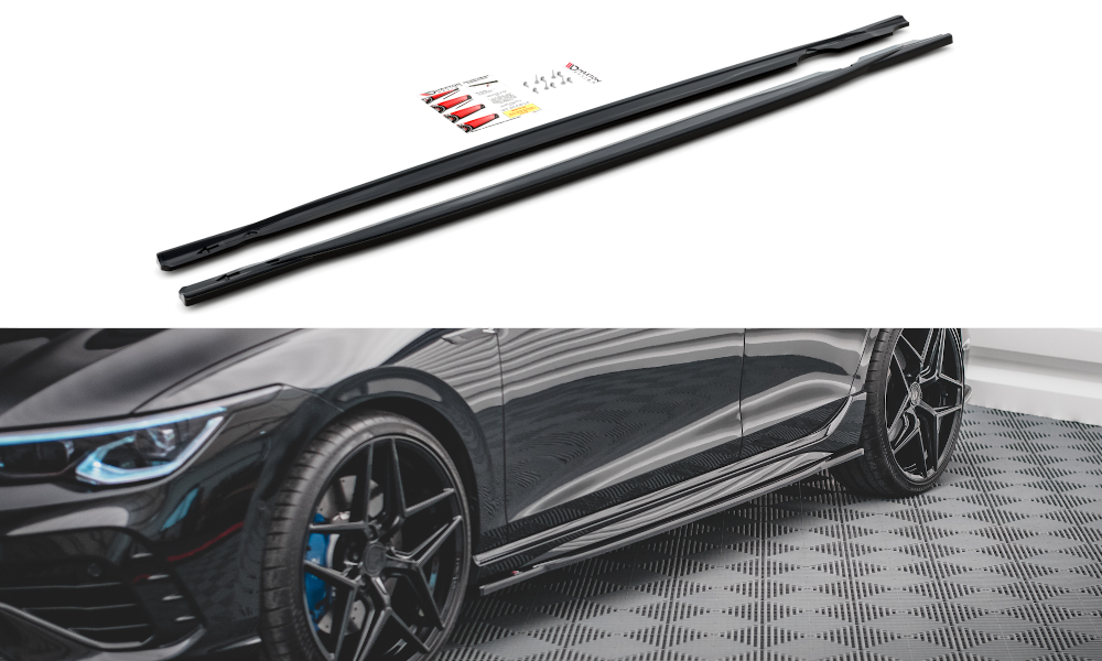 Seitenschweller Ansatz für V.1 für Volkswagen Golf R Mk8 schwarz matt
