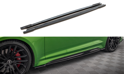 Seitenschweller Ansatz für Audi RS5 Coupe F5 Facelift schwarz matt