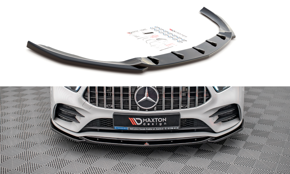 Front Ansatz V.5 für Mercedes A35 AMG / AMG-Line W177  Carbon Look