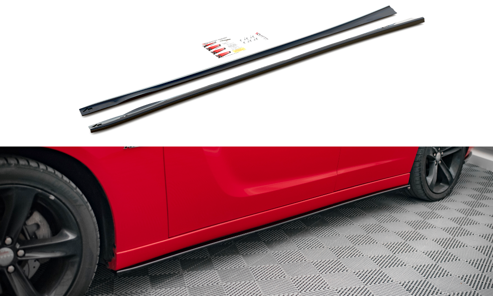 Seitenschweller Ansatz für Dodge Charger RT Mk7 Facelift Carbon Look