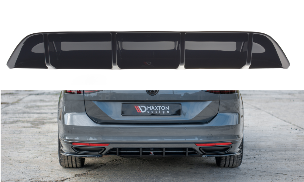 Diffusor Heck Ansatz für Volkswagen Passat R-Line B8 schwarz Hochglanz
